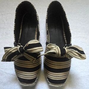 Tory Burch Espadrille Size 6 Stripe Ribbon  Bow